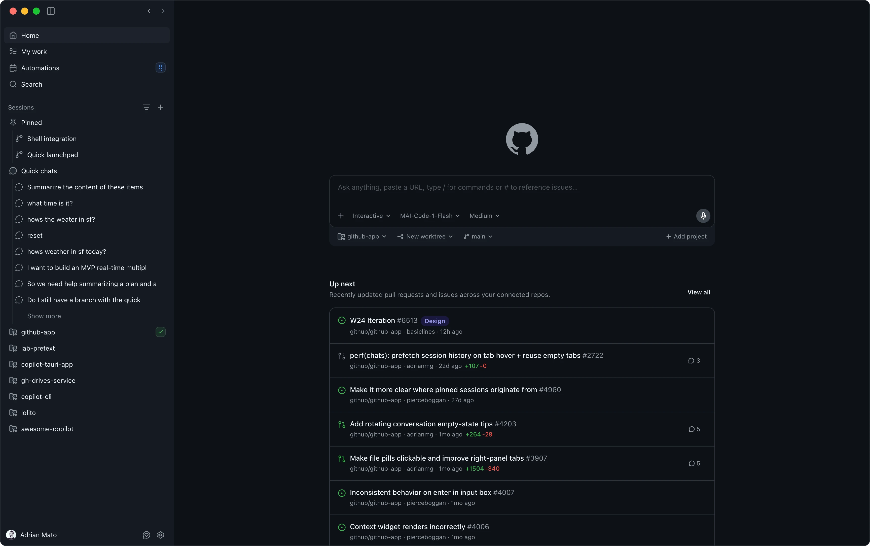 GitHub product design work